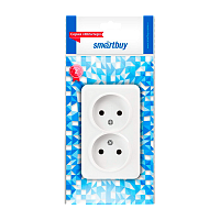 Розетка Smartbuy "Юпитер" 2гн. 10A Б/З керамика белый