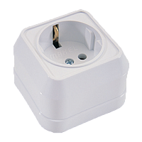 Розетка Makel Siva Ustu 1гн. 16A С/З белый 45108 (1/10)