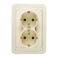 Розетка Makel Mimoza 2гн. 16A С/З кремовый 25082 (1/12)