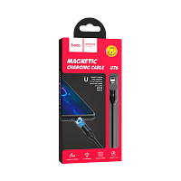 Кабель HOCO U76 USB (m)-Lightning (m) 1.2м 2.4A нейлон магнит черный (1/22/220)