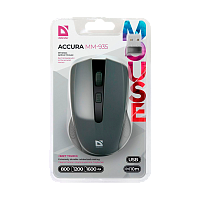 Мышь беспроводная Defender MM-935 Accura классическая USB серый (1/40)