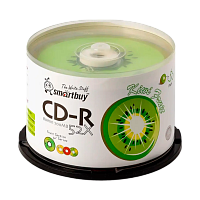 Диск CD-R Smartbuy Fresh-Kiwifruit 52x 80min 50шт. cake box (50/250)