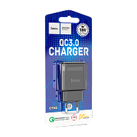 Сетевое З/У HOCO C72Q 1USB 2.4A 18W QC3.0 черный (1/36/216)