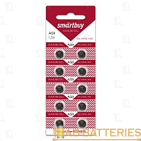Батарейка Smartbuy G9/LR936/LR45/394A/194 BL10 Alkaline 1.5V (10/200/2000)