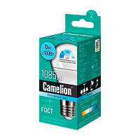 Лампа светодиодная Camelion A60 E27 13W 4500К 170-265V груша диммируемая матовая (1/10/100)
