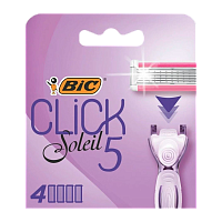 Сменные кассеты BIC "CLICK 5" 5 лезвий 4шт. пластиковая ручка (4/96)