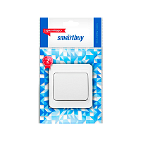 Выключатель Smartbuy 1-клавишный 10А белый, керамика "Марс" (1/10/200)
