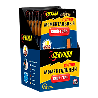 Супер-клей Секунда ГЕЛЬ 3г универсальный BOX12 шоу-бокс (12/144)