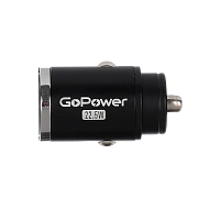 Автомобильное З/У GoPower GPQC12 1USB+1Type-C 22.5W Mini черный (1/100)