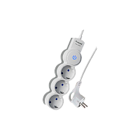 Удлинитель Космос 3р.С/З 10A 5.0м с выкл. ПВС 3х0.75мм² IP20 белый (1/30)