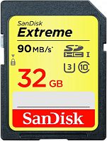 Карта памяти SD SanDisk EXTREME 32GB Class10 UHS-I (U3) 90 МБ/сек