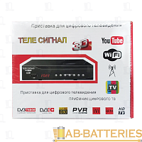 Приставка для цифрового ТВ Телесигнал DVB-T/T2 металл черный (1/60) 