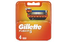 Сменные кассеты Gillette "FUSION" 5 лезвий 4шт. (цена за 1 шт) (4/40)