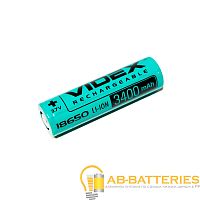 Аккумулятор Li-ion Videx 18650 Б/УП 3400mAh б/з (1/50/600) 