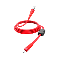 Кабель HOCO S4 USB (m)-Lightning (m) 1.2м 2.4A TPE дисплей красный (1/18/180)