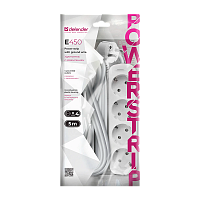 Удлинитель Defender E450 4р.С/З 10A 5.0м ПВС 3x1мм² IP20 белый (1/30)