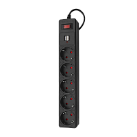 Сетевой фильтр Smartbuy SBSP 5р.С/З 10A 1.8м черный (1/45)