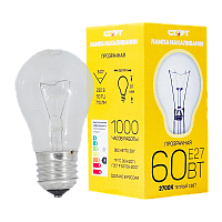 Лампа накаливания Старт E27 60W 220-240V груша Б прозрачная (1/10/50)