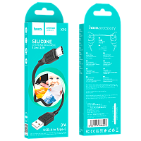 Кабель HOCO X90 USB (m)-Type-C (m) 1м 3.0A силикон черный (1/37/370)