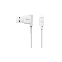 Кабель HOCO UPM10 USB (m)-microUSB (m) 1.2м 2.4A силикон угловой белый (1/50/500)