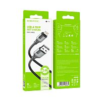 Кабель Borofone BX101 USB (m)-Lightning (m) 1м 2.4A TPE черный (1/360)