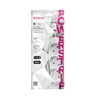 Удлинитель Defender E330 3р.С/З 10A 3.0м ПВС 3x1мм² белый (1/30)