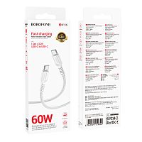 Кабель Borofone BX116 Type-C (m)-Type-C (m) 1м 3.0A 60W белый (1/360)