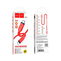 Кабель HOCO X59 Type-C (m)-Type-C (m) 2м 3.0A 60W нейлон красный