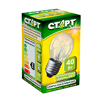 Лампа накаливания Старт E27 40W 230V шар ДШ матовая (1/10/100)