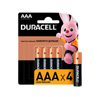 Батарейка Duracell Plus LR03 AAA BL4 Alkaline 1.5V (4/40)