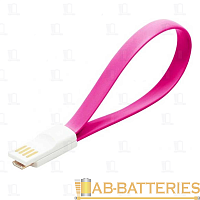 Кабель Smartbuy iK-02m USB (m)-microUSB (m) 0.2м 2.1A силикон розовый (1/500)