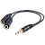Переходник AUX Defender Jack 3.5mm (m)-2xJack 3.5mm (f) силикон черный (1/10/100)