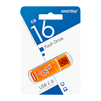 Флеш-накопитель Smartbuy Glossy 16GB USB2.0 пластик оранжевый