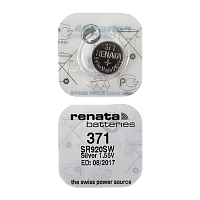 Батарейка Renata 371 (SR920SW) Silver Oxide 1.55V (1/10/100)