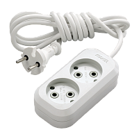 Удлинитель Makel 2р.Б/З 2.0м белый MGP102 (1/12)