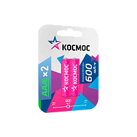 Аккумулятор бытовой Космос HR03 AAA BL2 NI-MH 600mAh (2/24/288)