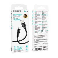 Кабель Borofone BX116 USB (m)-Type-C (m) 1м 3.0A черный (1/360)