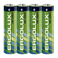 Батарейка Ergolux R03 AAA Shrink 4 Zinc Carbon 1.5V (4/60/1200)