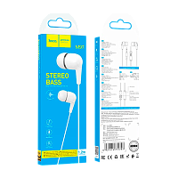 Наушники внутриканальные HOCO M97 с микр. белый (1/420)