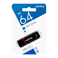 Флеш-накопитель Smartbuy Crown 64GB USB2.0 пластик черный 