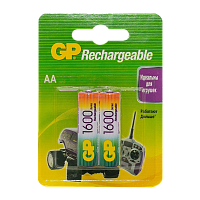 Аккумулятор бытовой GP HR6 AA BL2 NI-MH 1600mAh в бумажной упаковке (2/20/160) 
