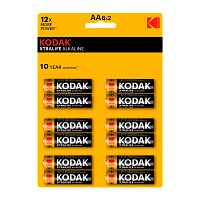 Батарейка Kodak XTRALIFE LR6 AA BL12 (2*6) Alkaline 1.5V (12/144/576/18432)
