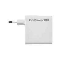 Сетевое З/У GoPower GPQC10 1USB+2Type-C 65W QC3.0 GaN белый 