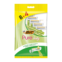 Бритва одноразовая BIC "Pure 3 Lady" 3 лезвия 8+4шт. (1/20) 