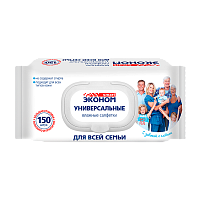 Влажные салфетки SMART Эконом 150шт.  с клапаном (1/20)