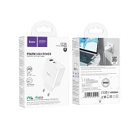Сетевое З/У HOCO C113A 1USB/Type-C 65W PD,QC белый (1/22/138) 