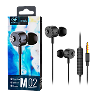 Наушники внутриканальные GFPower M02 с микр. черный (1/200) 
