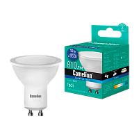 Лампа светодиодная Camelion PAR16 GU10 10W 6500К 170-265V рефлектор матовая (1/10/100)