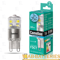Лампа галогенная Camelion G9 4W 4500К 207-244V капсула BL1 прозрачная