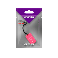 Картридер Smartbuy 706 USB2.0 microSD розовый (1/20)